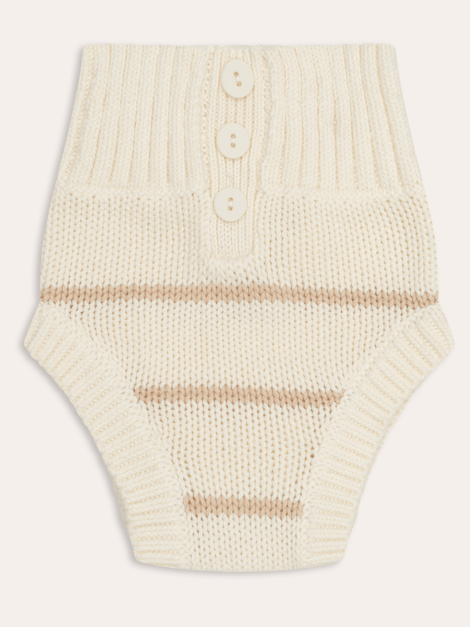 Unisex Dusky Knit Baby Bloomer | Sand Stripe