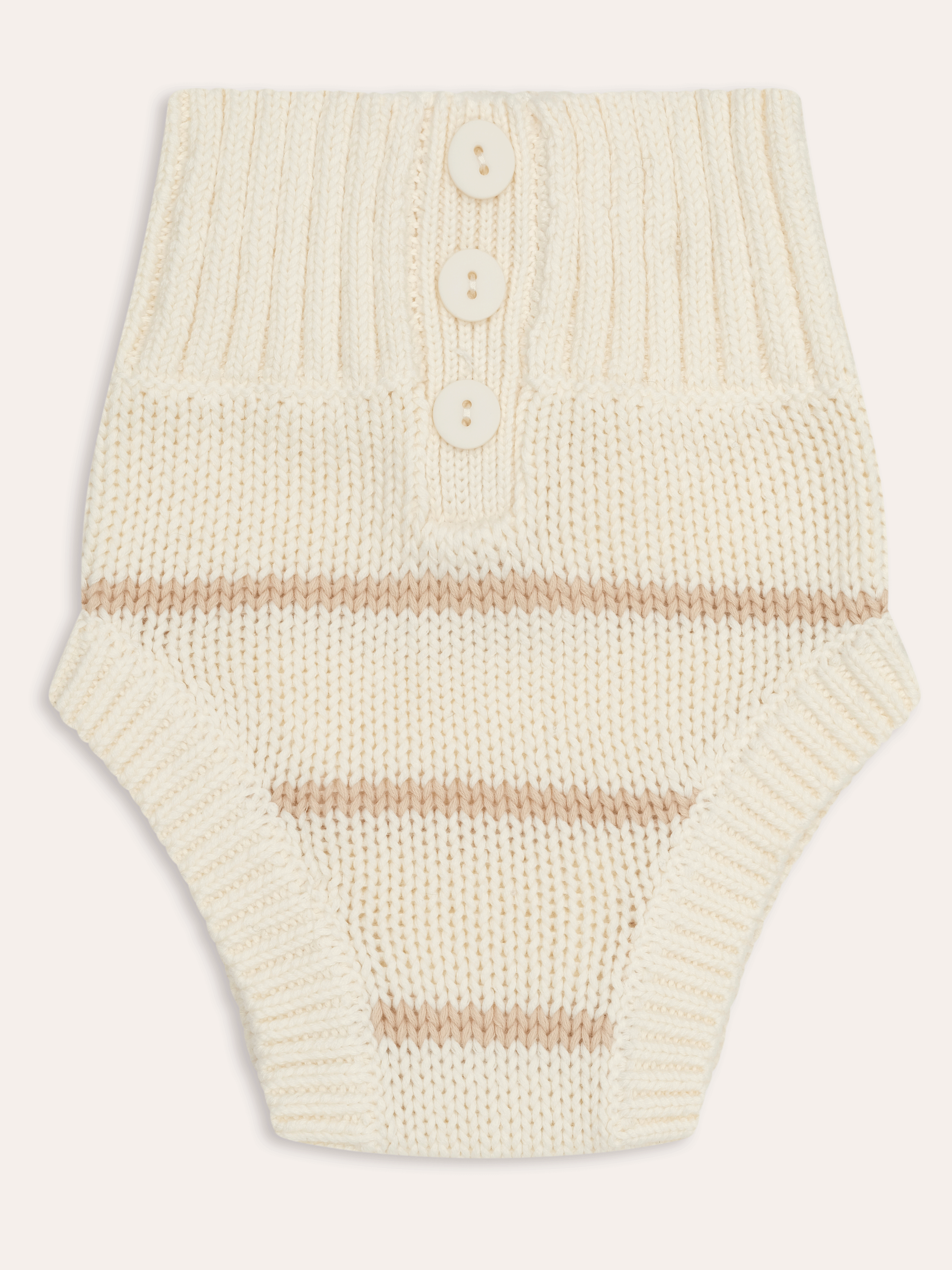 Unisex Dusky Knit Baby Bloomer | Sand Stripe