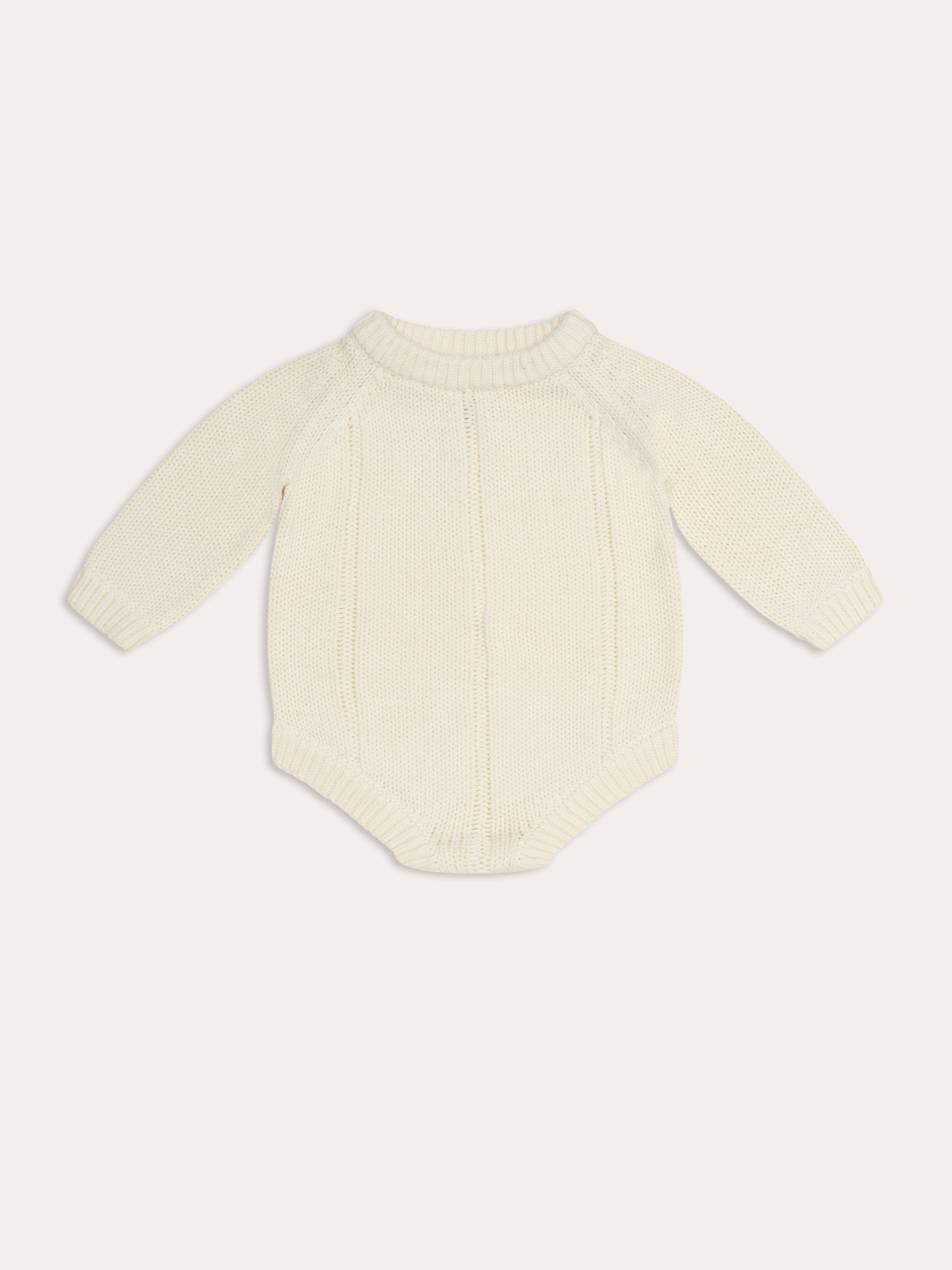 Unisex Tallow Baby Knit Romper | Vanilla