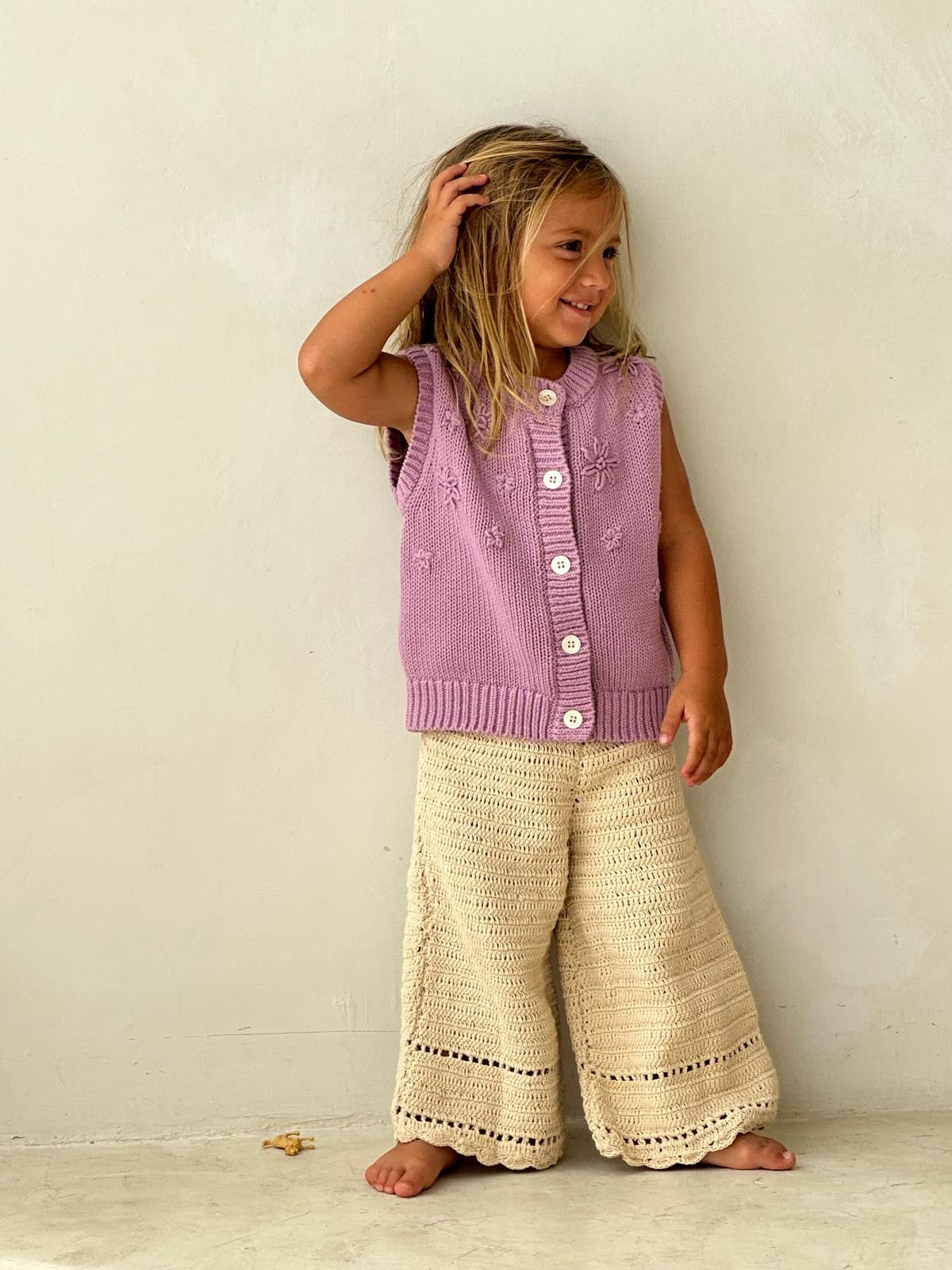 Floral Knit Vest | Mauve