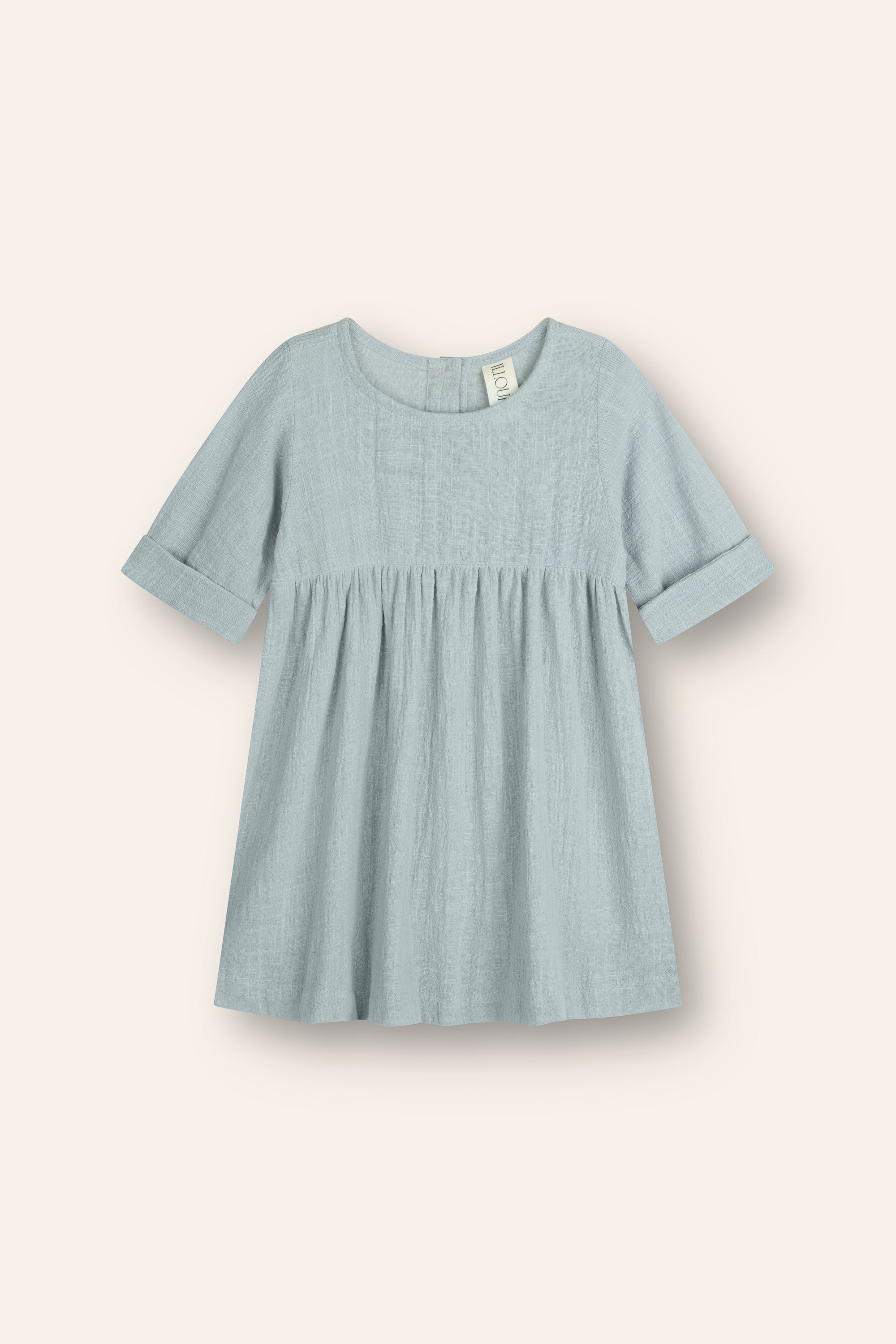 girls cotton gauze t-shirt dress in powder blue
