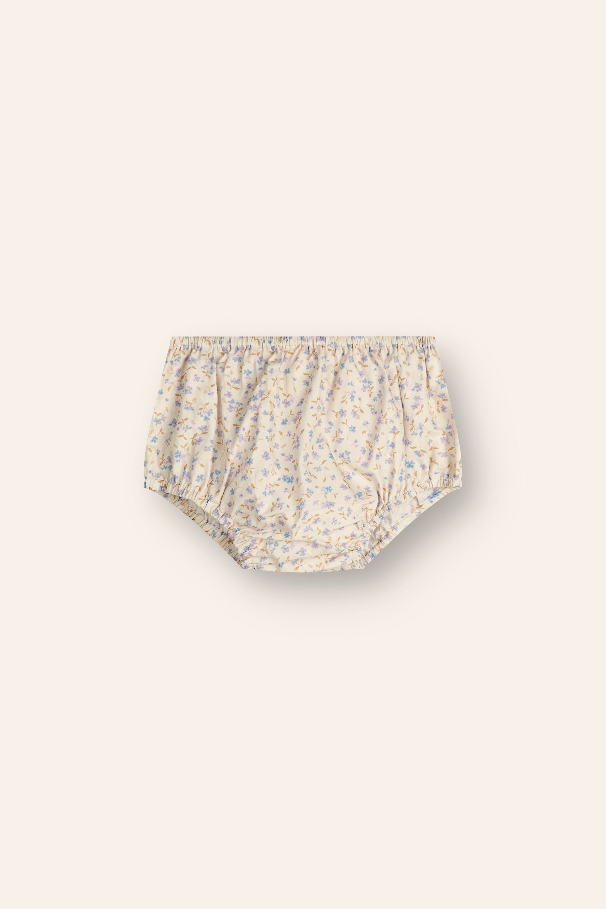 baby girl bloomers 100% cotton poplin in blue floral print with elasticated waist and legs