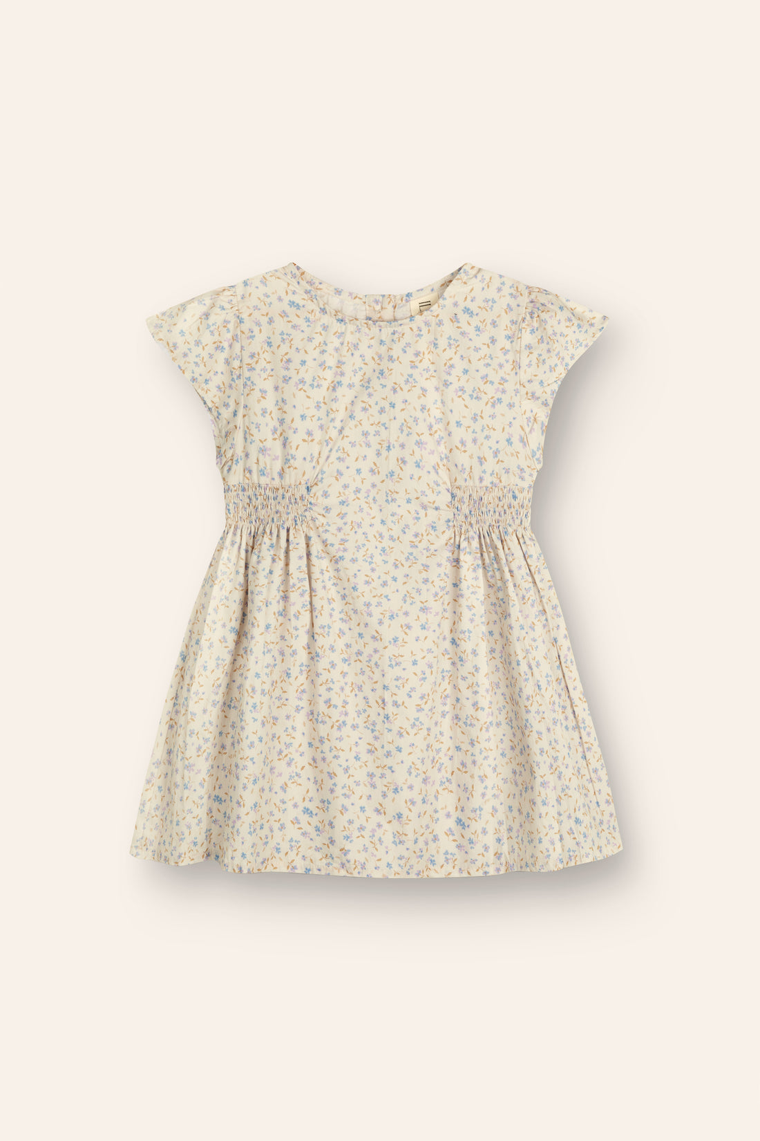 floral print mini dress for girls with flutter sleeves and shirring