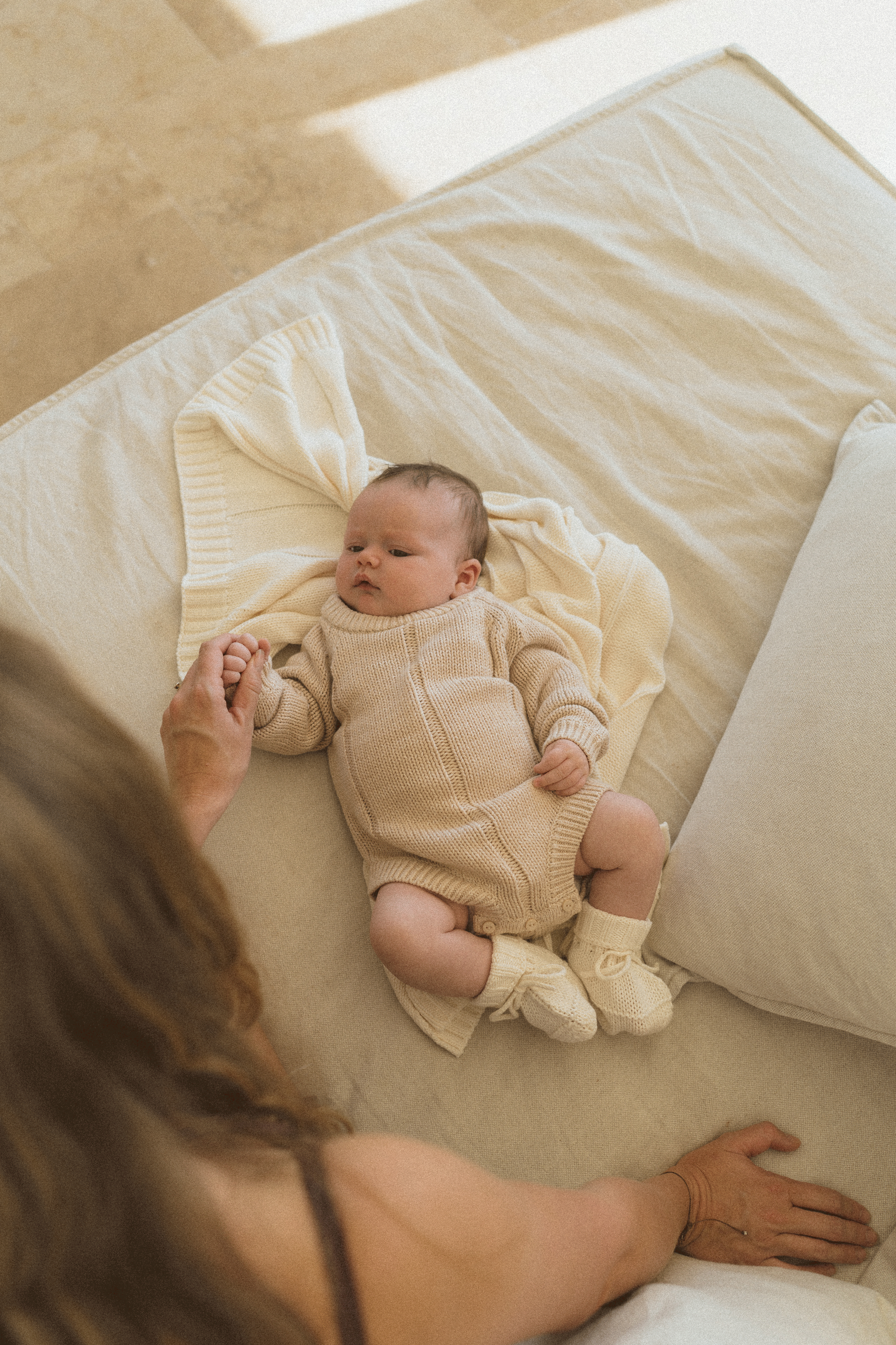 Unisex Alba Baby Booties | Vanilla