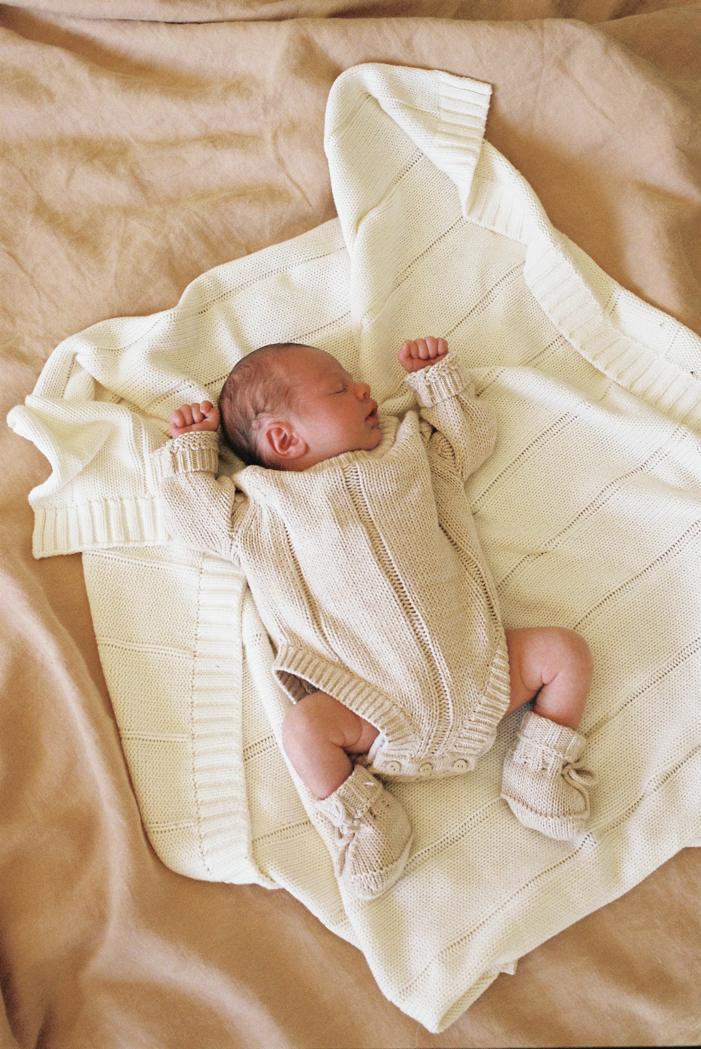 Unisex Baby Knit Blanket | Vanilla