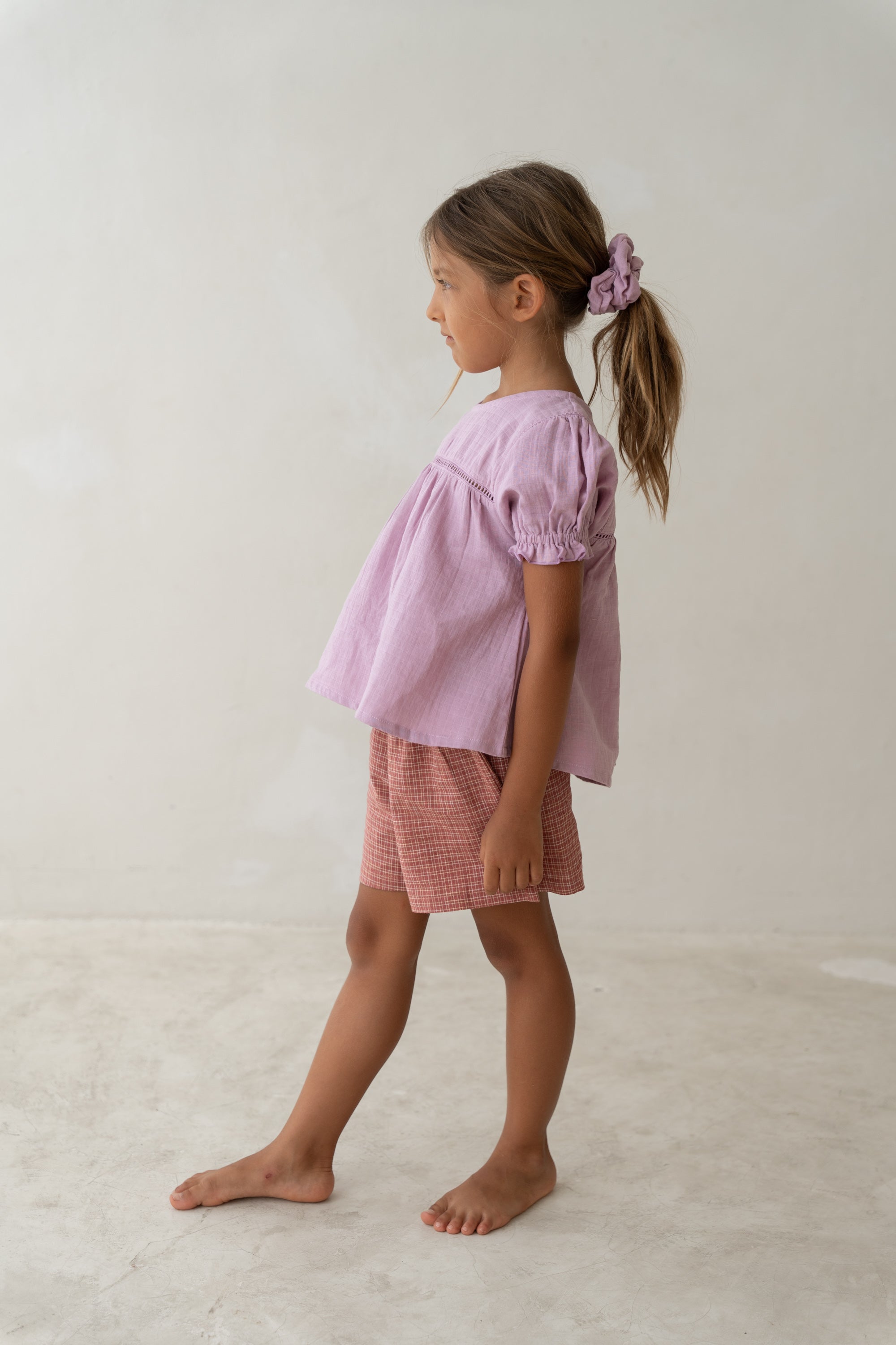 girls cotton blouse mauve