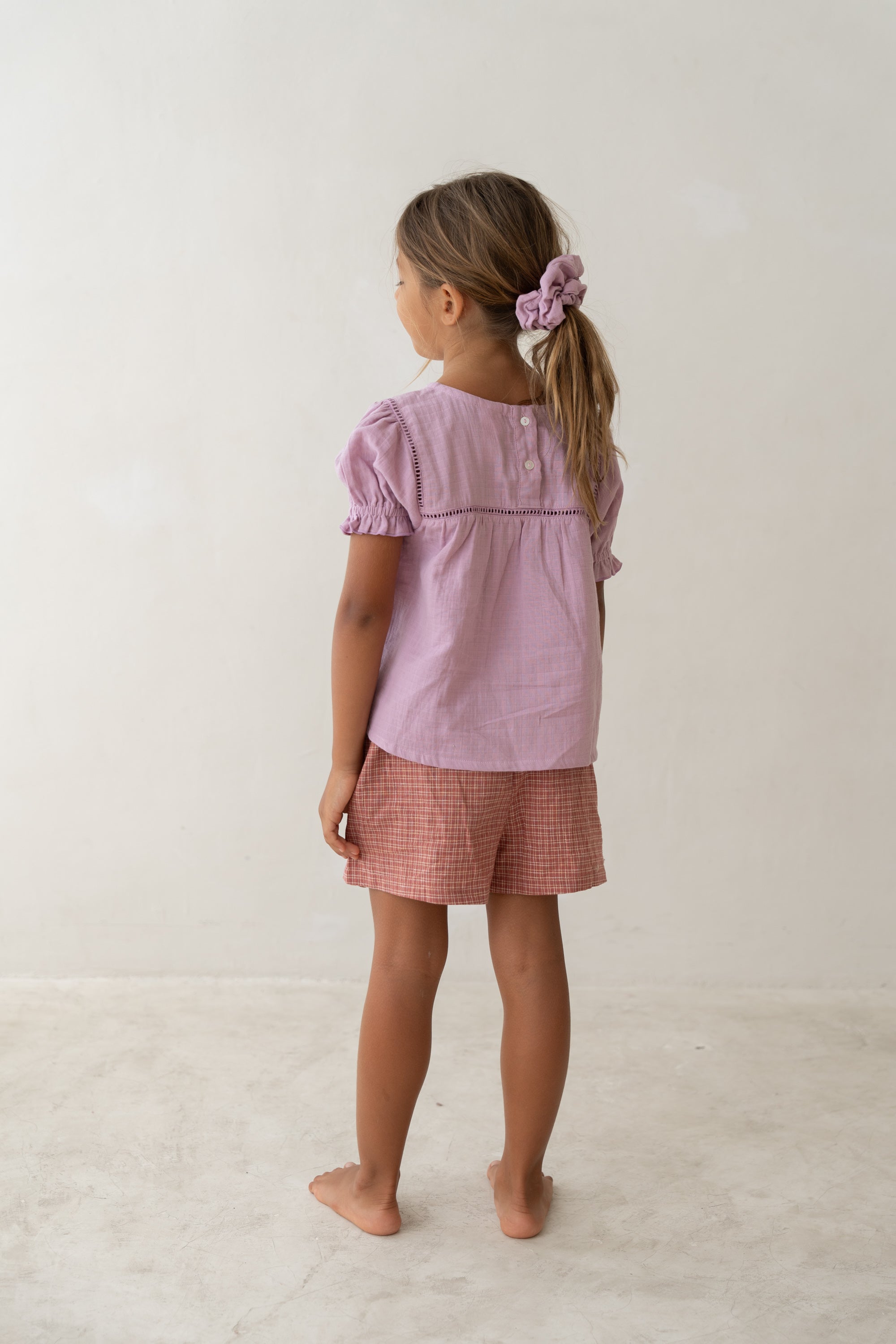 girls cotton blouse mauve