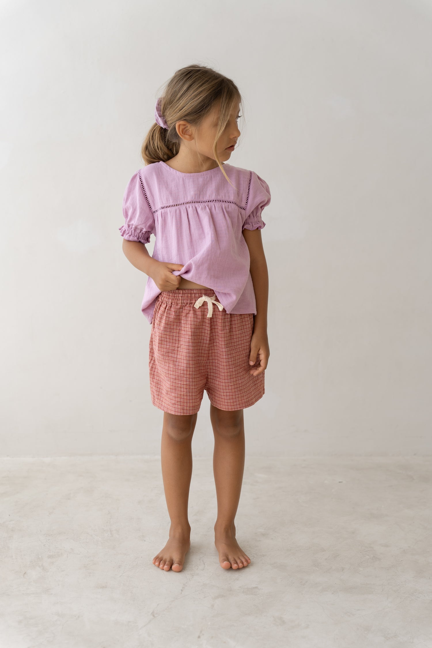 girls cotton blouse mauve