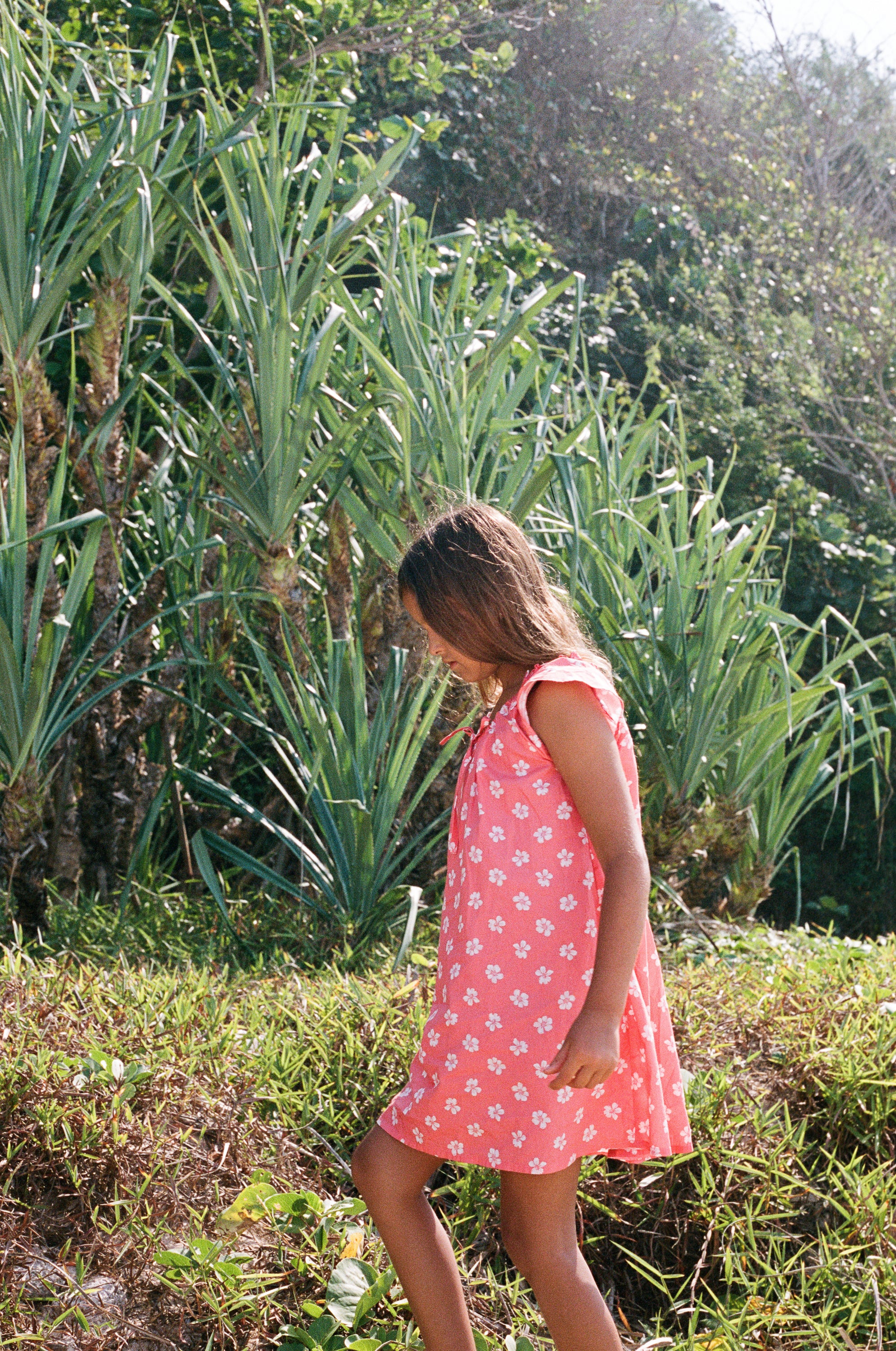 girl wearing cotton floral printed dress by Illoura the label