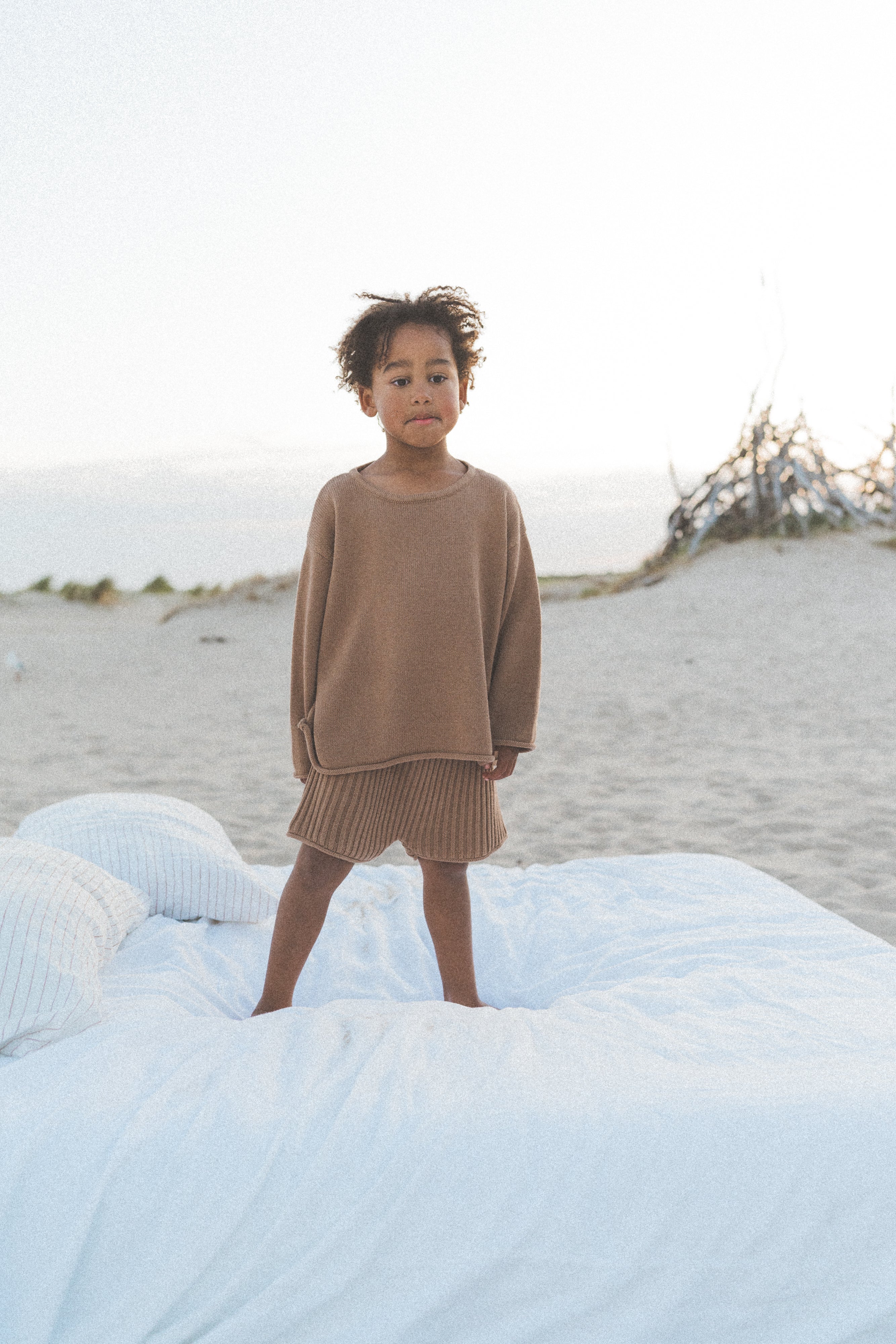 Essential Ribbed Knit Unisex Shorts | Chocolate