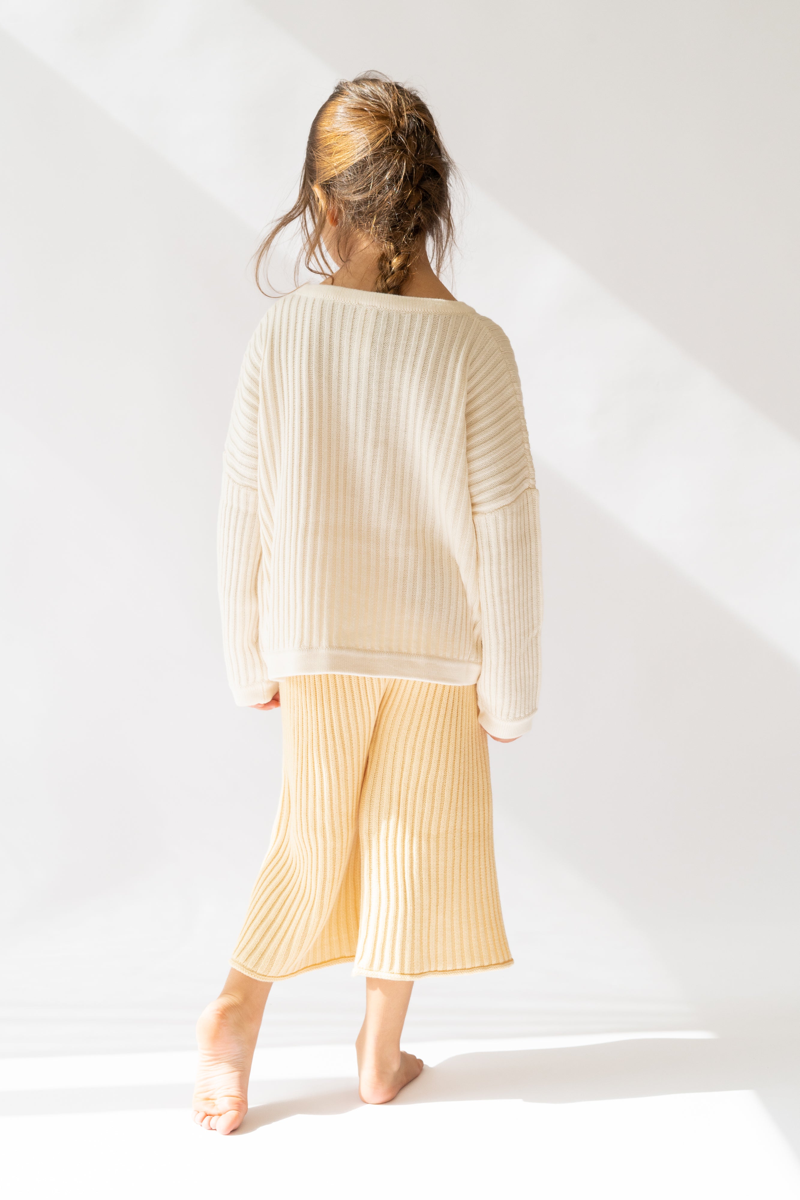 Essential Ribbed Knit Unisex Pullover | Vanilla