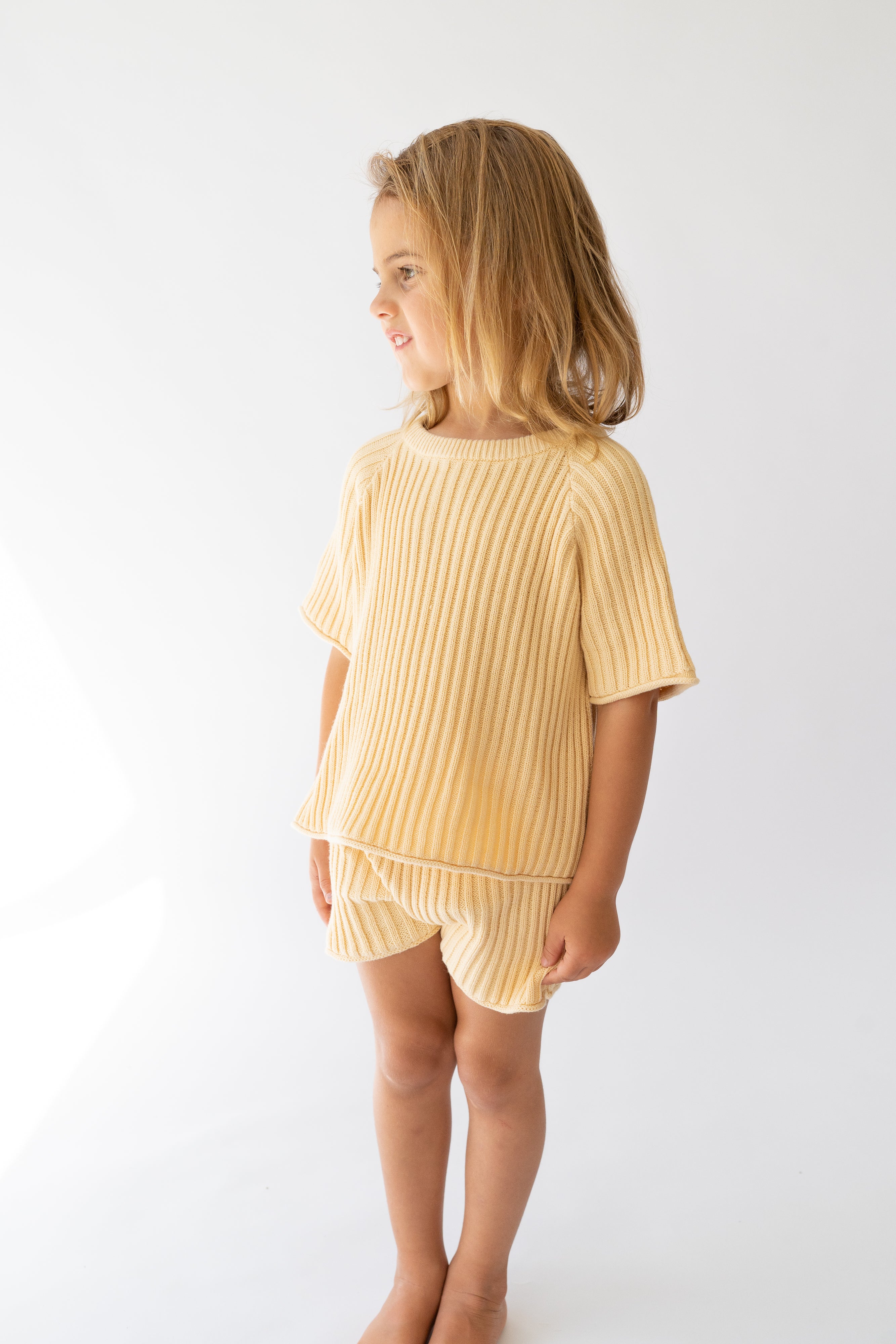 Essential Ribbed Unisex Knit Tee | Butter