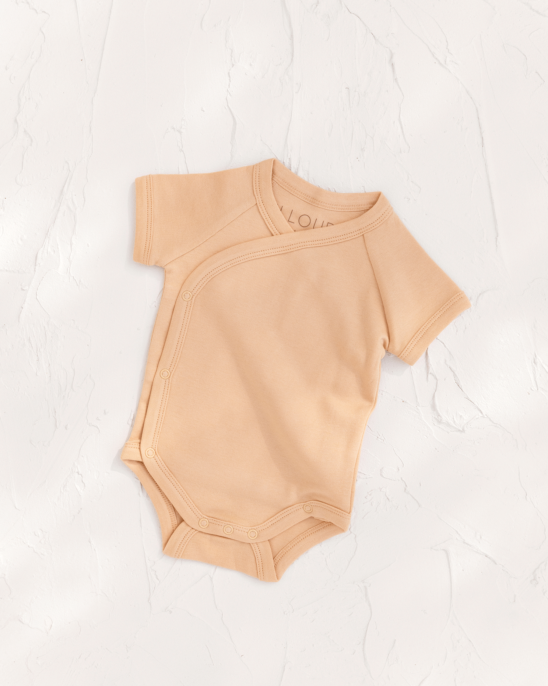 Short Sleeve Kimono Bodysuit | Peach