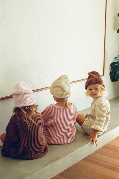 Knit Beanie | Biscuit