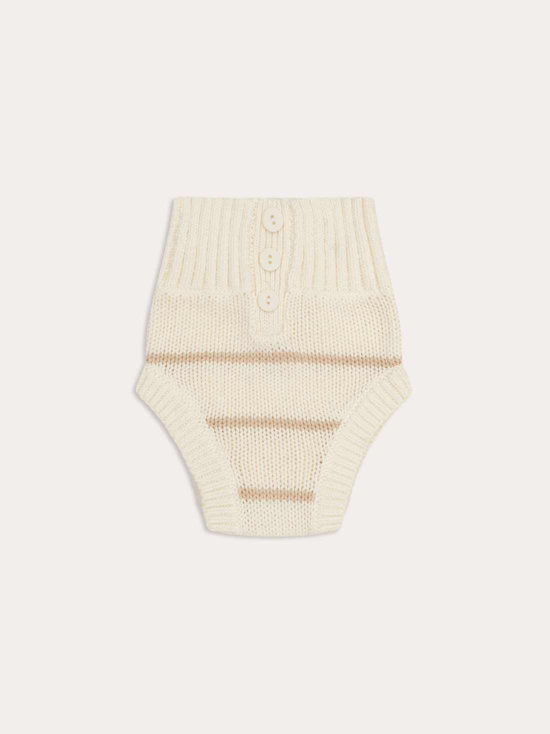 Unisex Dusky Knit Baby Bloomer | Sand Stripe