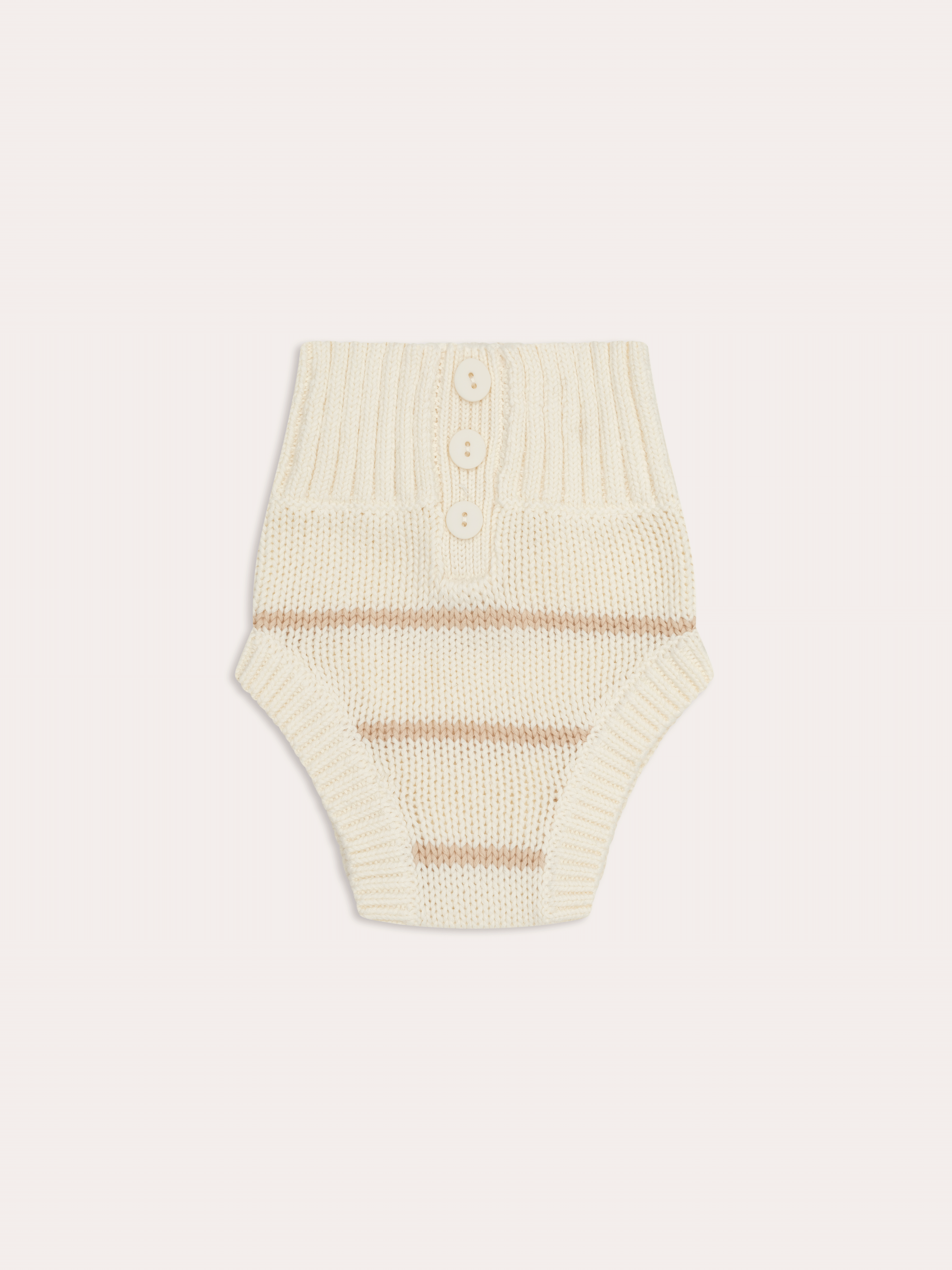 Unisex Dusky Knit Baby Bloomer | Sand Stripe