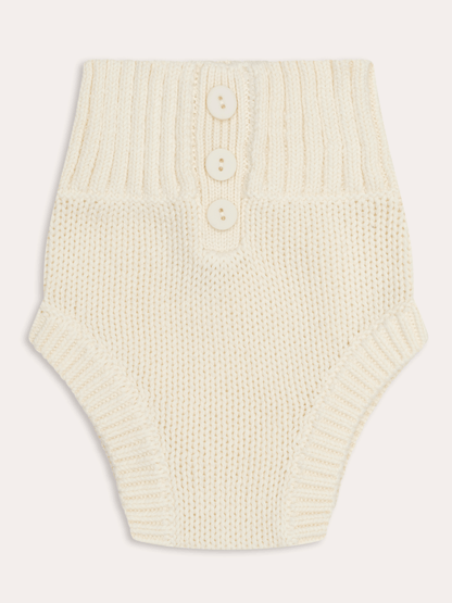 Unisex Dusky Knit Baby Bloomer | Vanilla