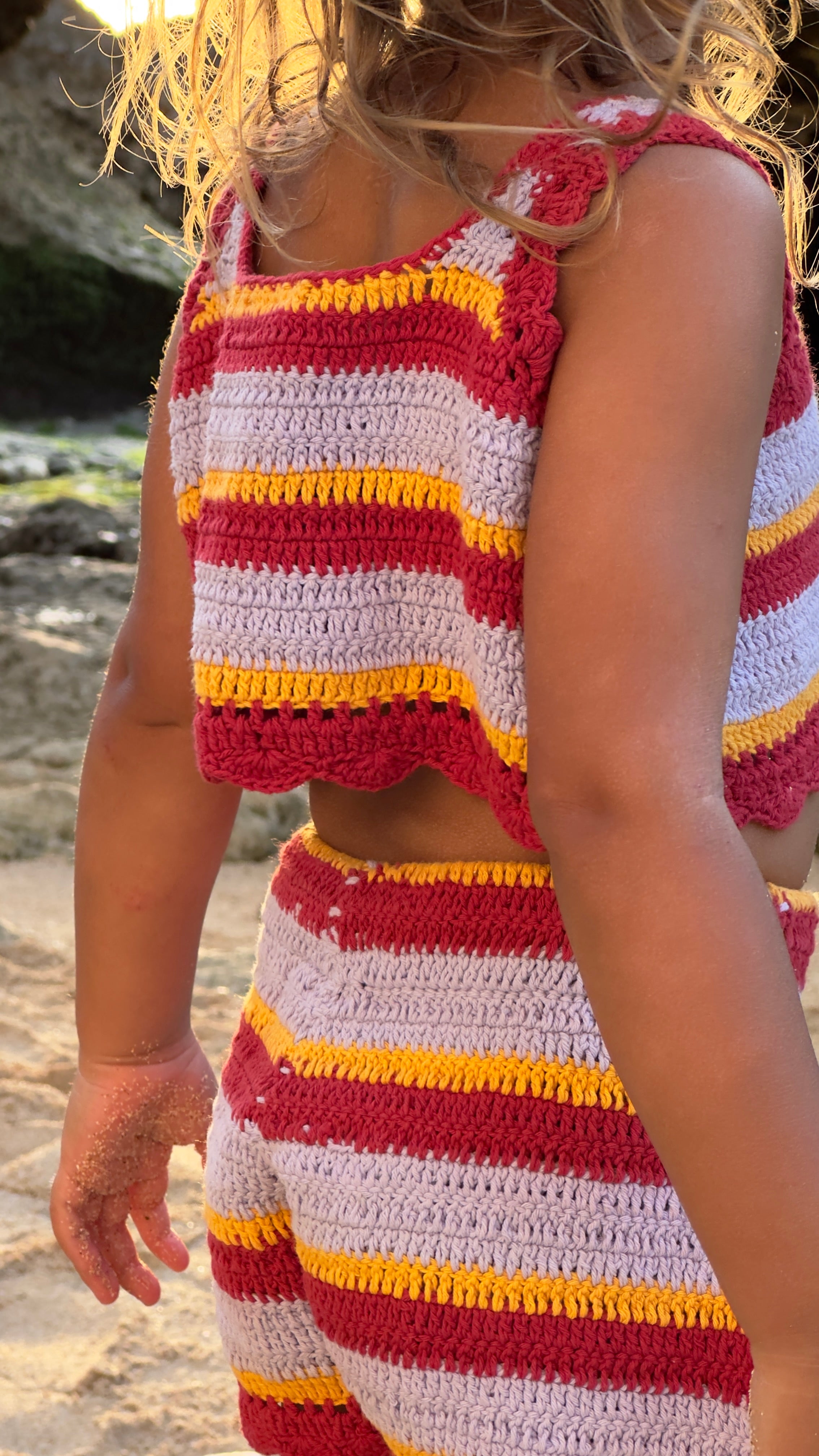 Crochet Shorts | Sunset Stripe