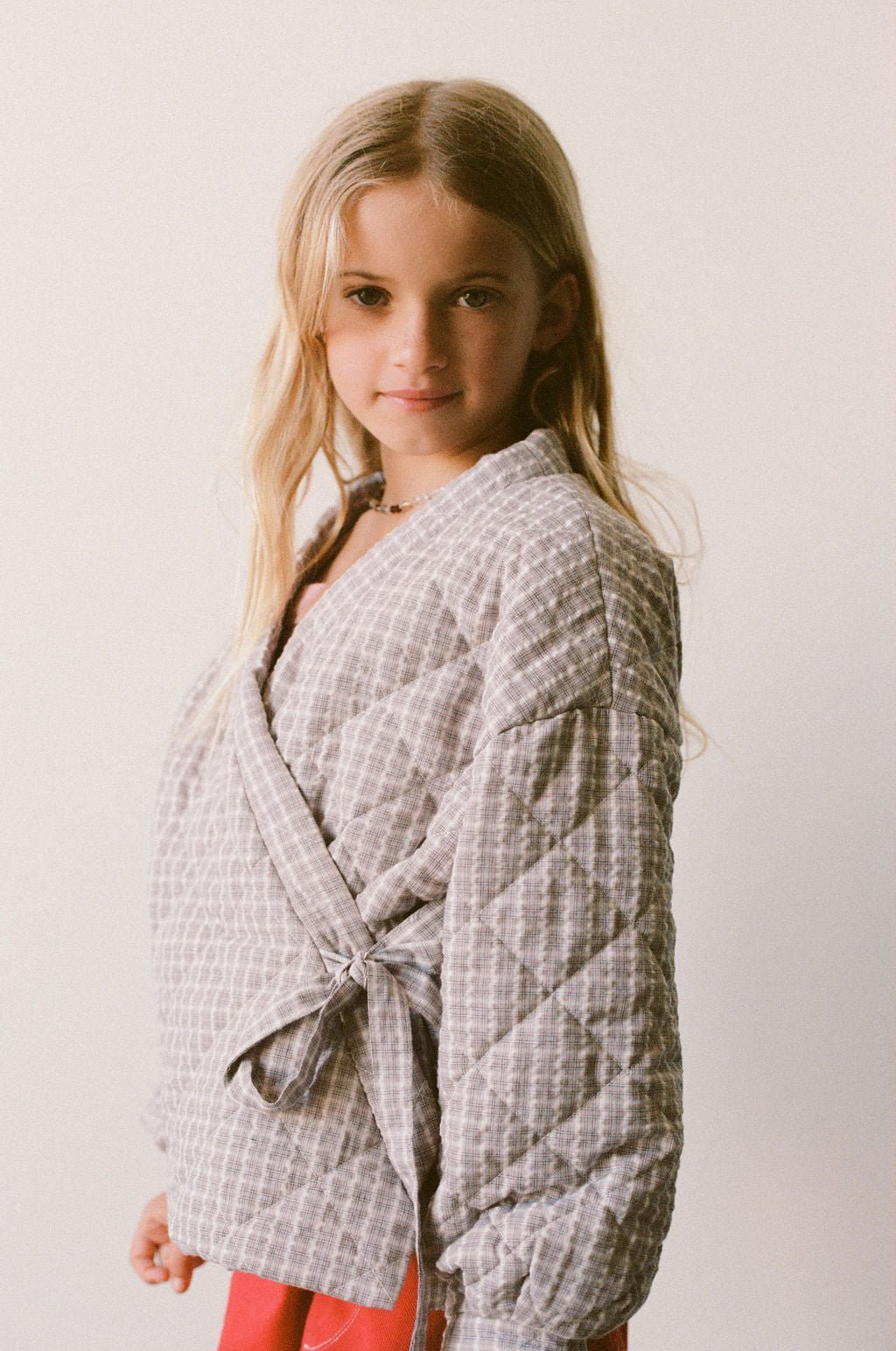 Quilted Jacket | Mauve Plaid