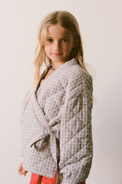 Quilted Jacket | Mauve Plaid