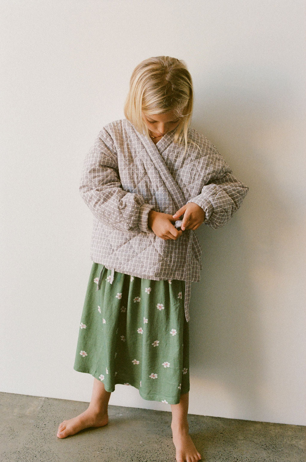 Quilted Jacket | Mauve Plaid
