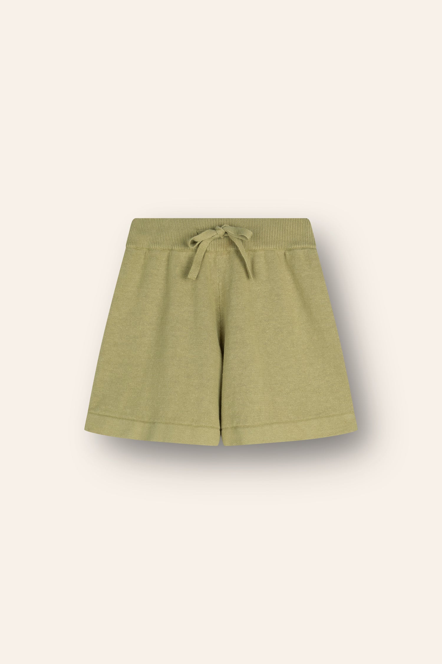 cotton linen knitted shorts with elasticated waist and tie