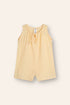 girls woven cotton overalls romper in butter yellow