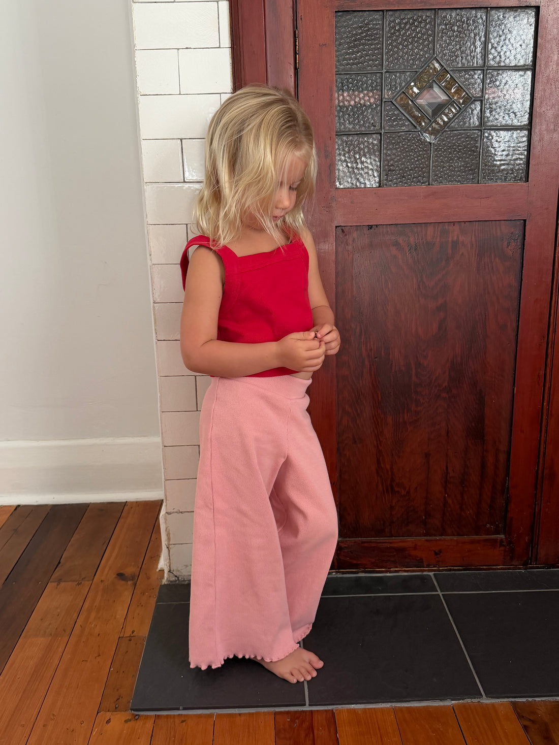 Rib Pants | Pink
