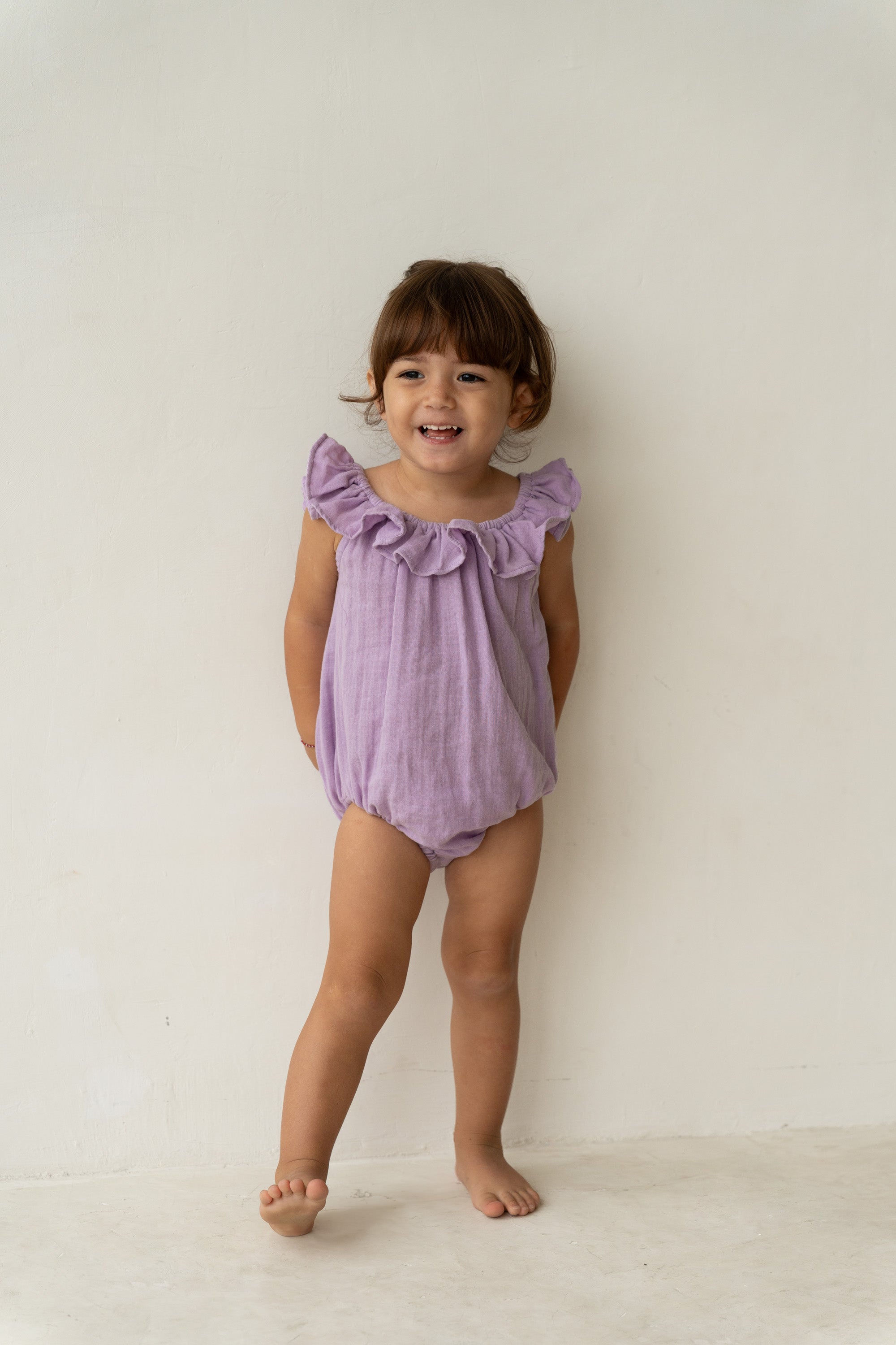 baby 100 % cotton romper lilac