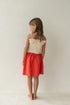 Girls cotton shirred crop top 