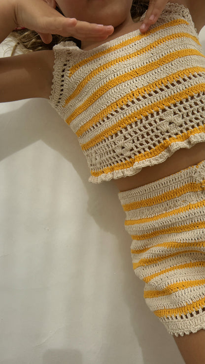 Crochet Short | Mango Stripe