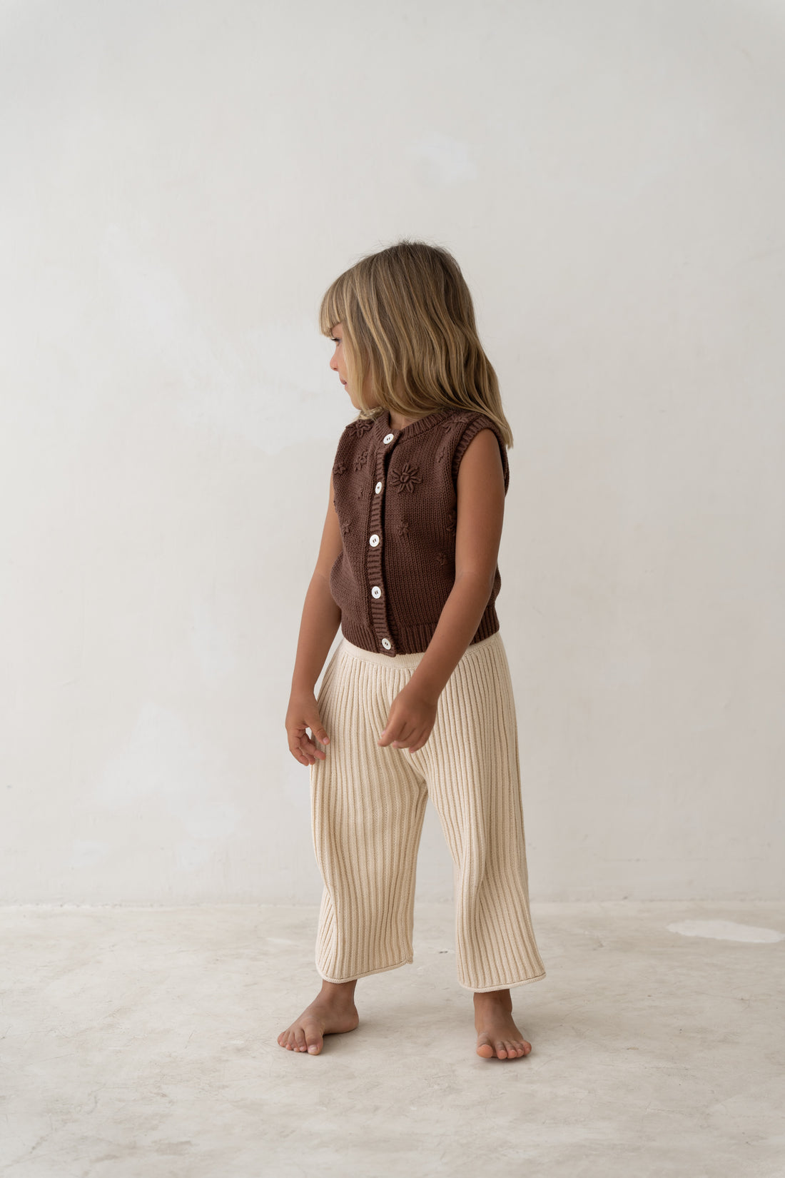 Floral Knit Vest |Cocoa