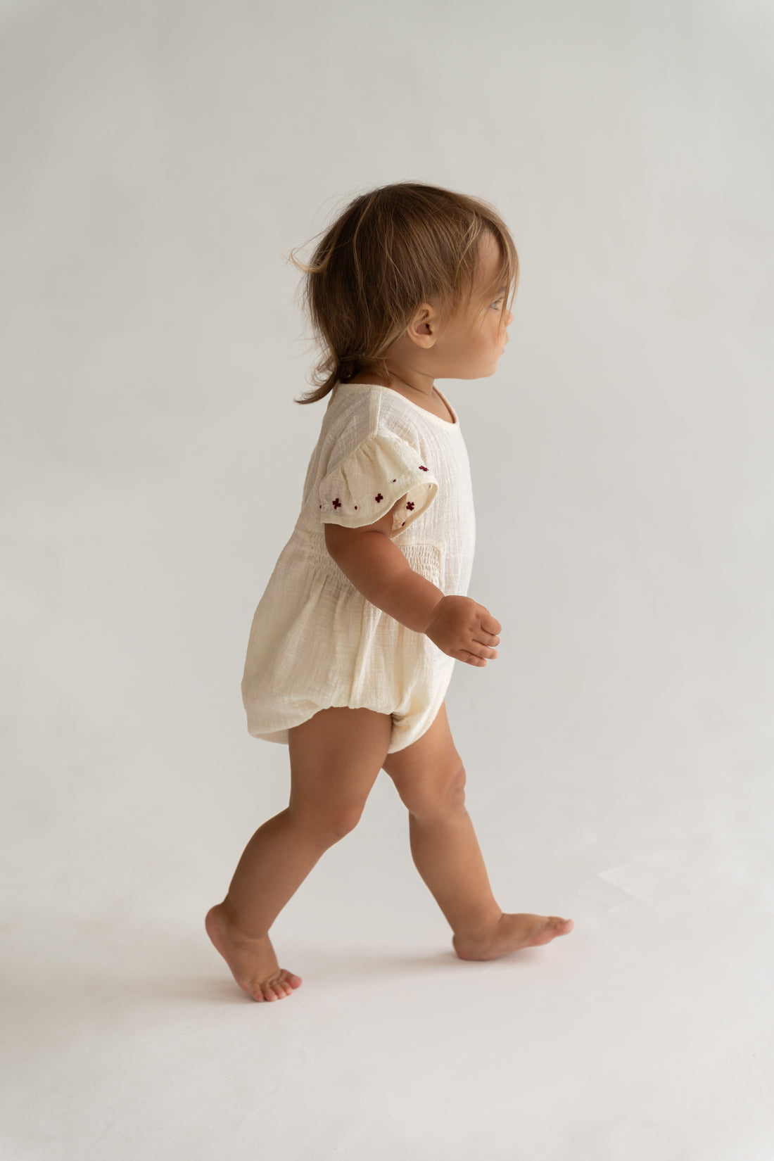 embroidered baby cotton romper