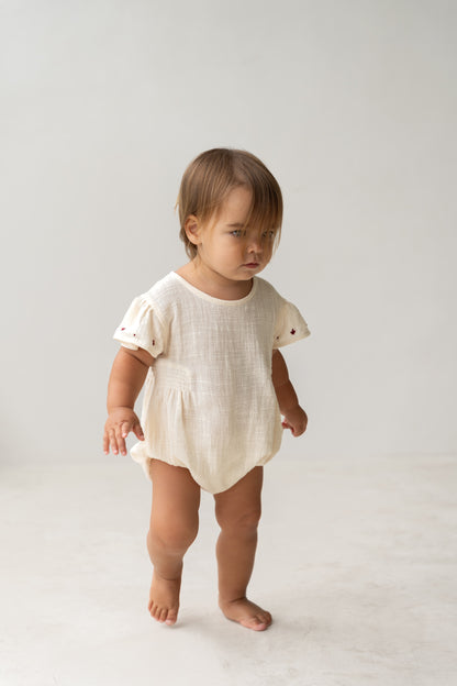 embroidered baby cotton romper