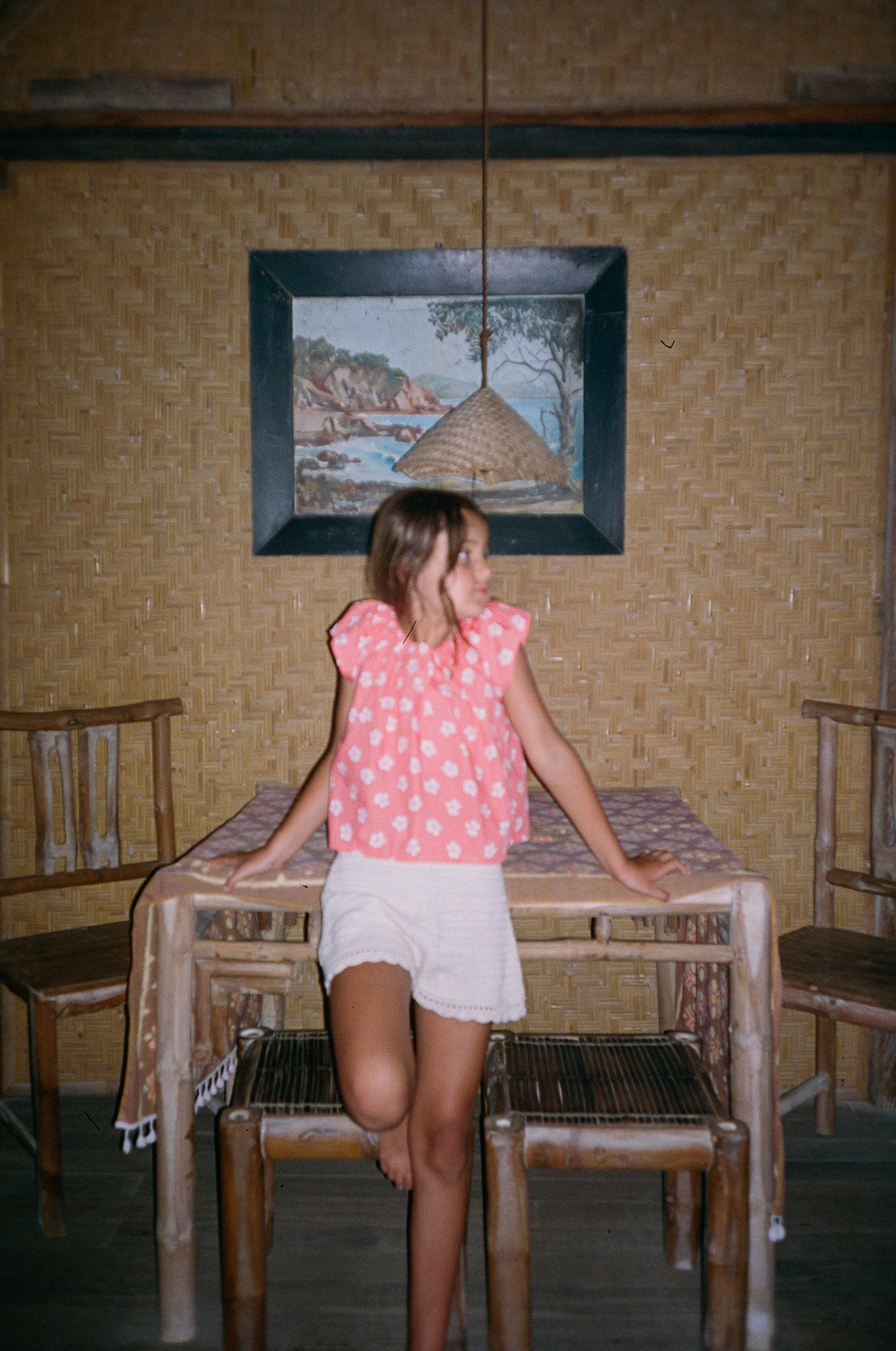 girl wearing cotton floral print blouse by Illoura the label