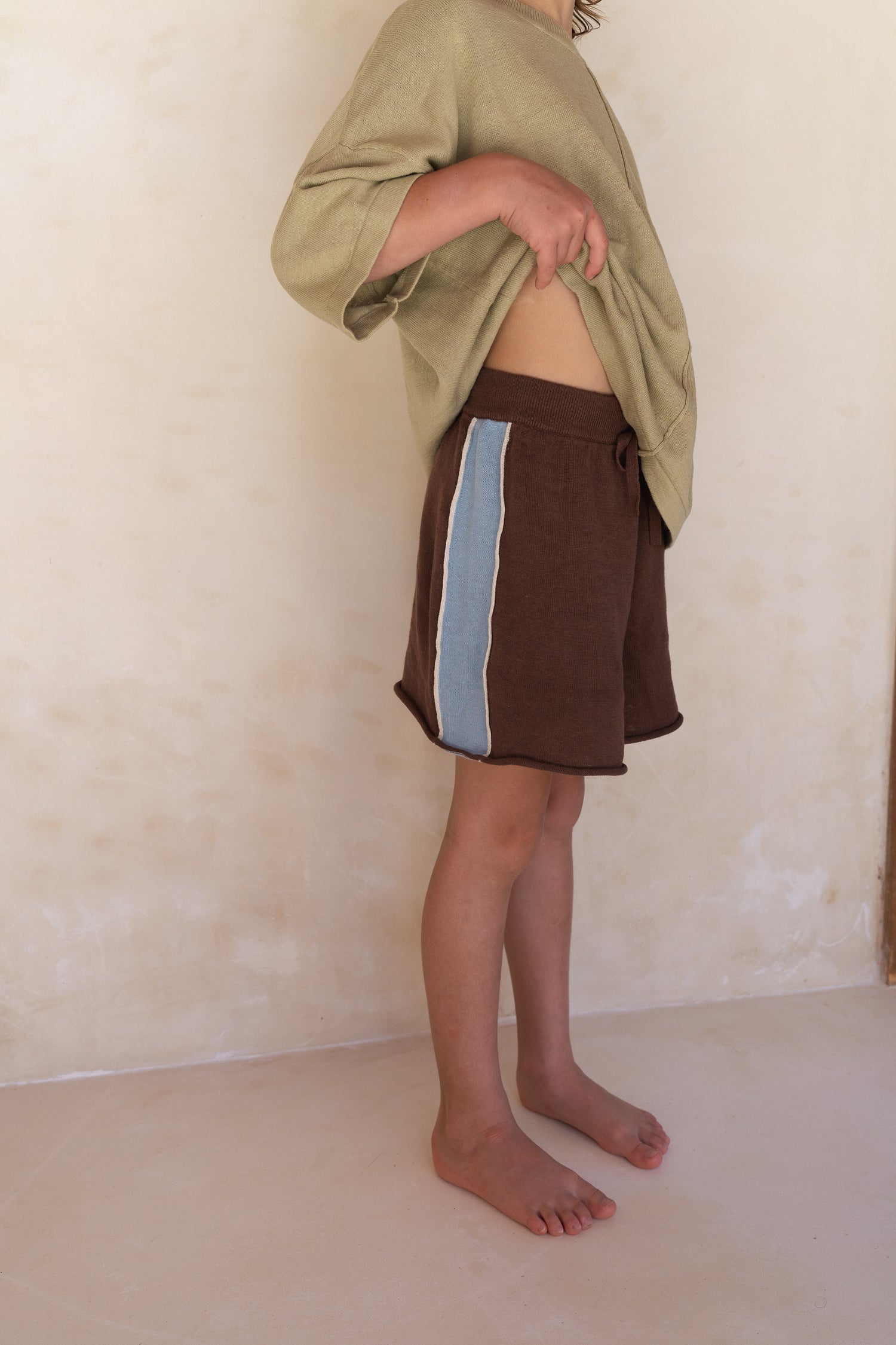 Lightweight Knit Shorts | Choc Contrast