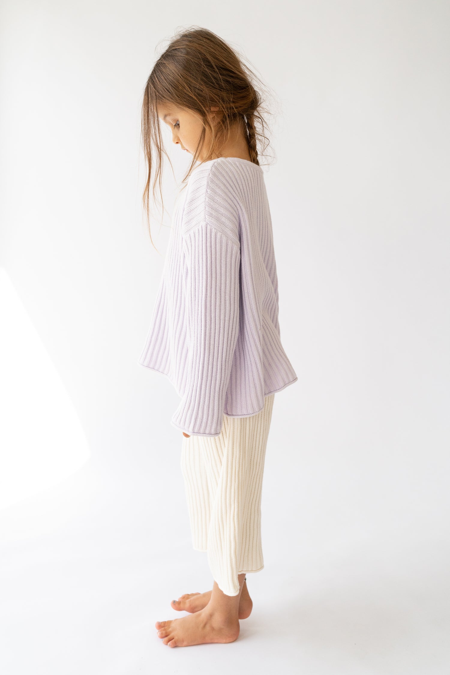 Essential Ribbed Knit Unisex Jumper | Lilac