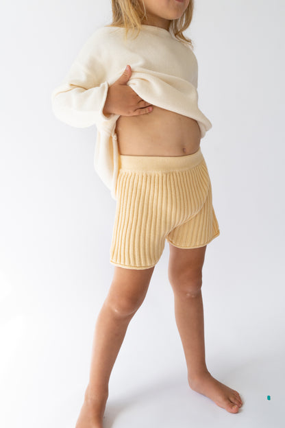 Essential Ribbed Knit Unisex Shorts | Butter