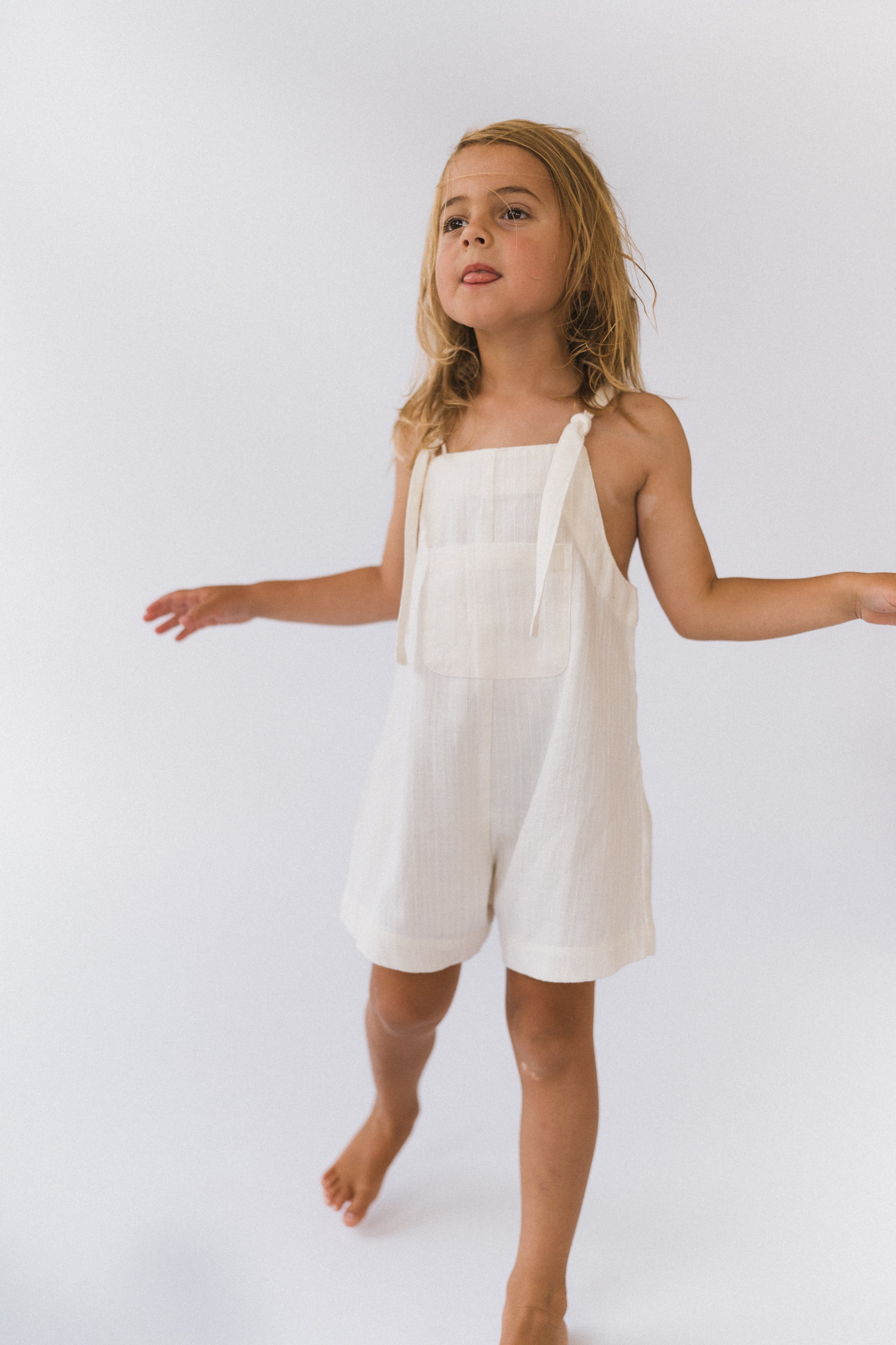 Unisex Short Marlow Overalls or Dungarees| White